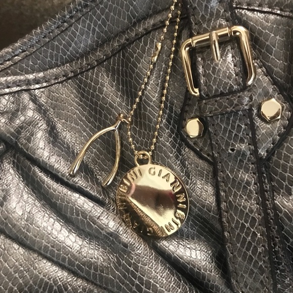 Gianni Bini Large Metallic Handbag with Gold-tone Hardware - Picture 6 of 11